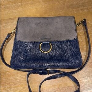 Roots Two Tone Leather Crossbody Purse Bag